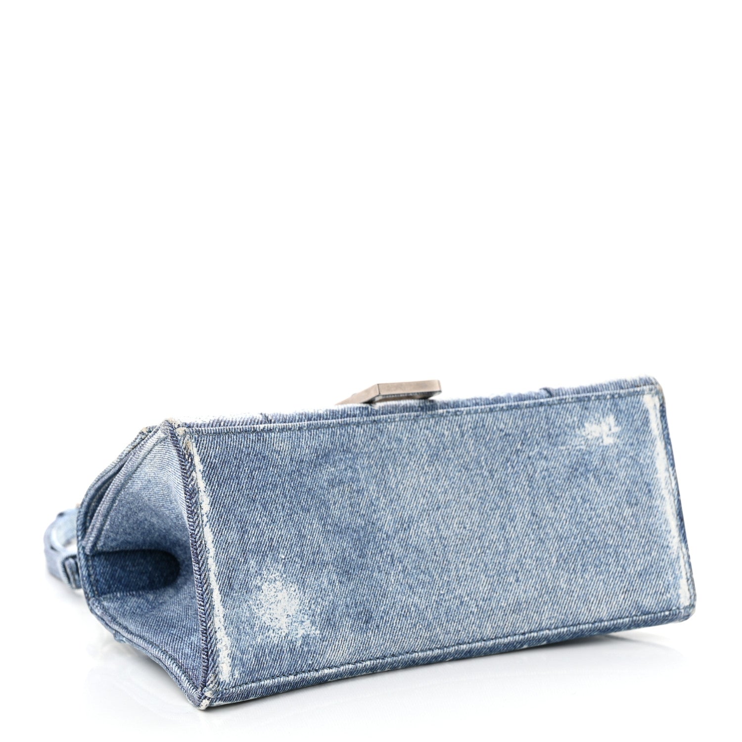 Balenciaga Nappa Denim Printed Small Hourglass Top Handle Bag Denim Blue 4 of 9