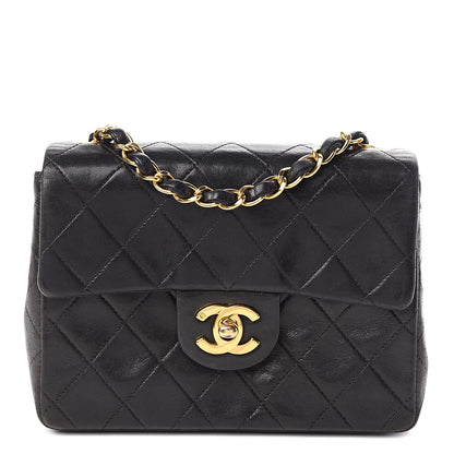 Chanel Lambskin Quilted Mini Square Flap Bag Black 1 of 14