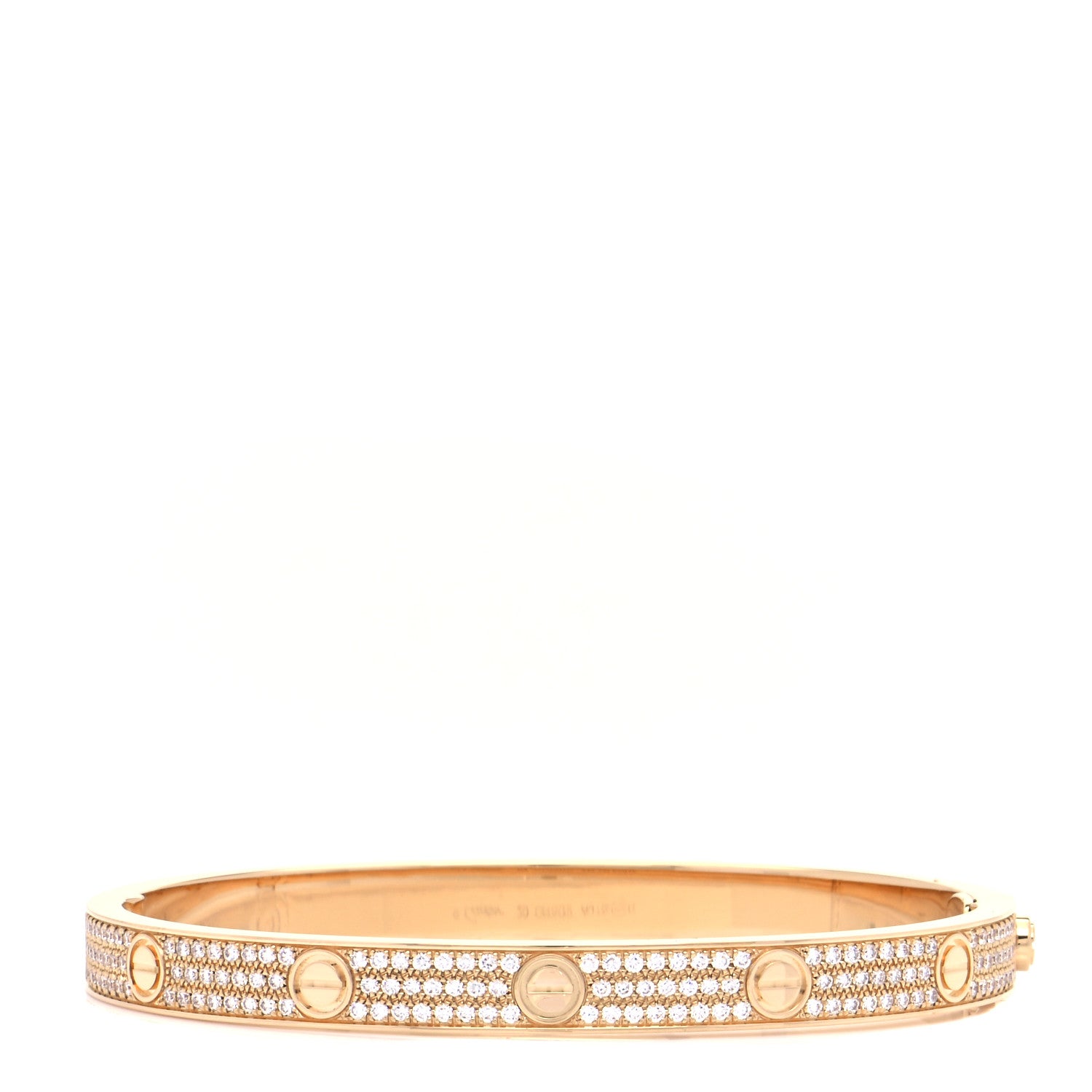 Cartier 18K Yellow Gold Diamond LOVE Paved Bracelet 20 3 of 9