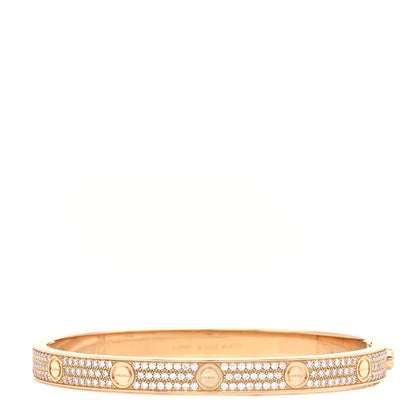 Cartier 18K Yellow Gold Diamond LOVE Paved Bracelet 20 3 of 9