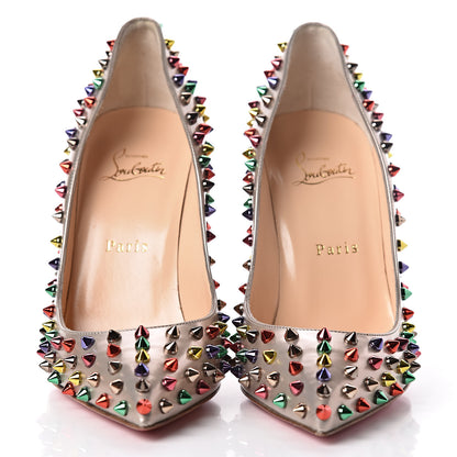 Christian Louboutin Specchio Follies Spikes 100 Pumps 38.5 Beige Multicolor 2 of 10