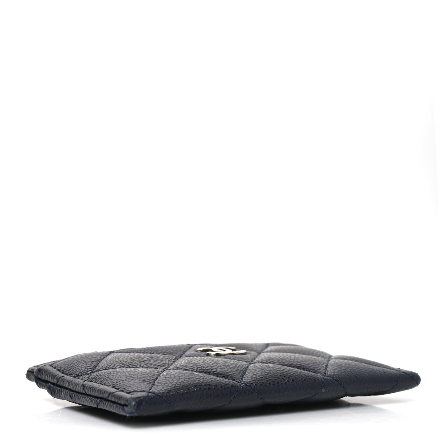 Caviar Quilted Card Holder Navy