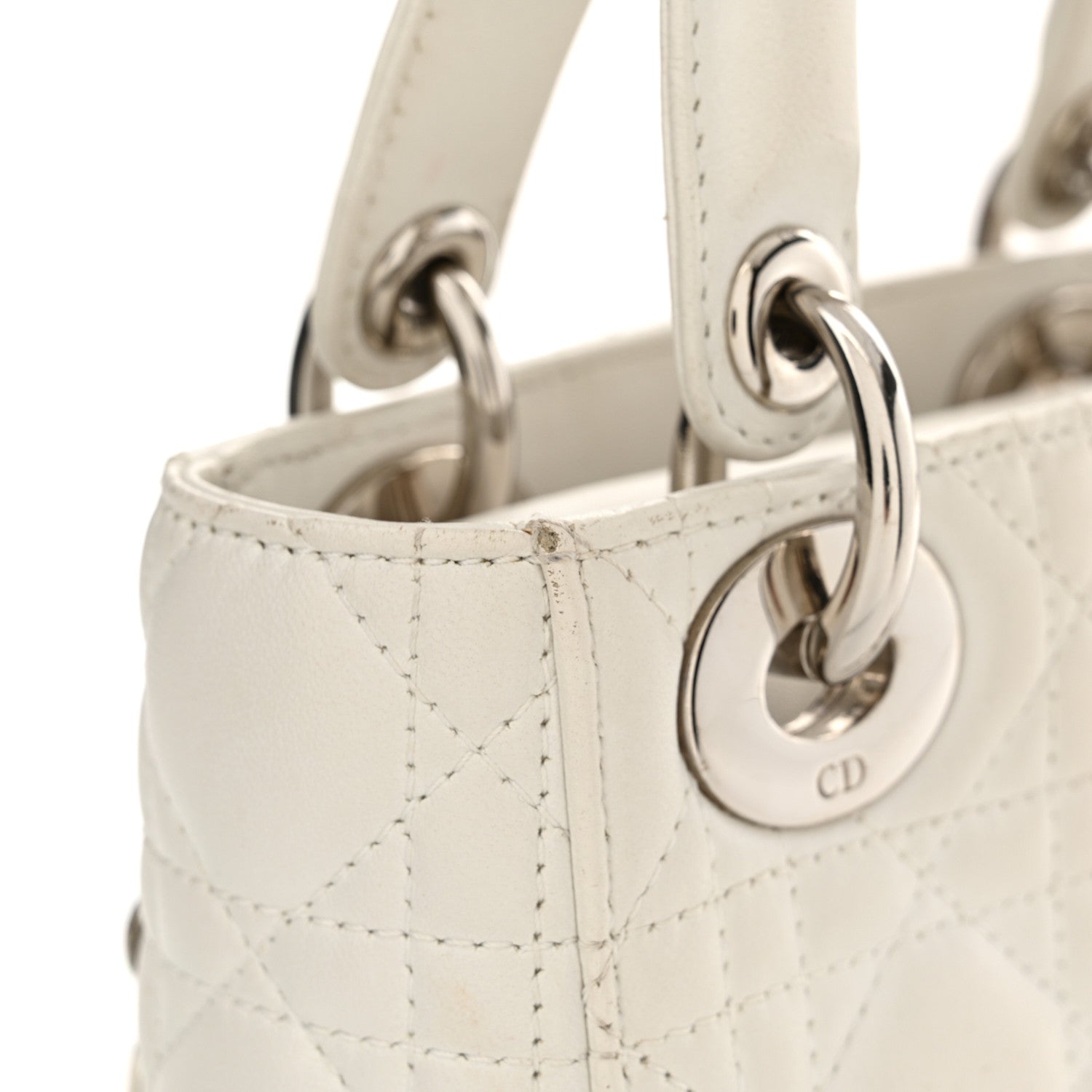 Christian Dior Lambskin Cannage Mini Lady Dior White 15 of 18