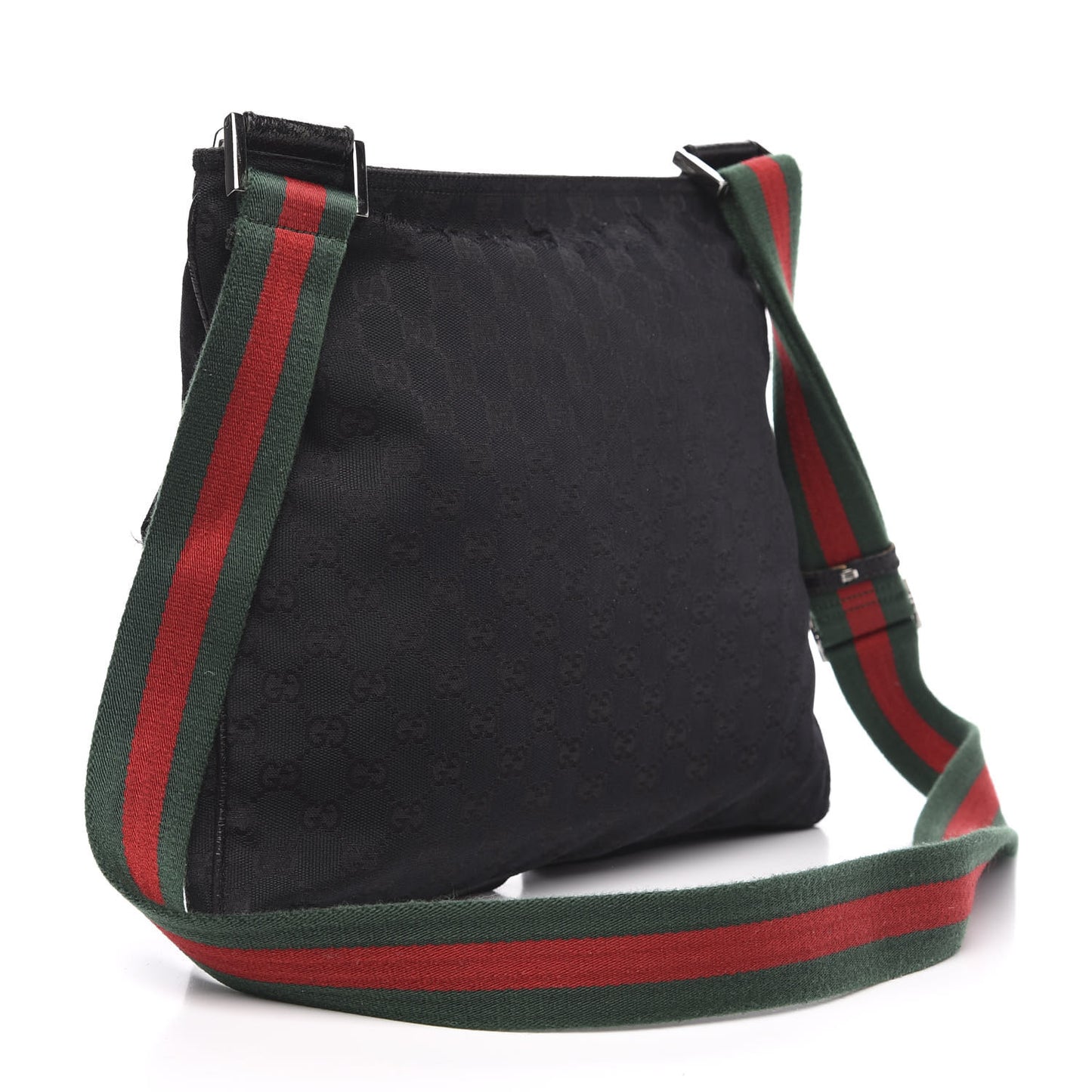 Monogram Web Medium Double Pocket Messenger Bag Black