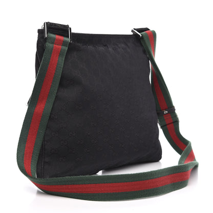 Gucci Monogram Web Medium Double Pocket Messenger Bag Black 3 of 14