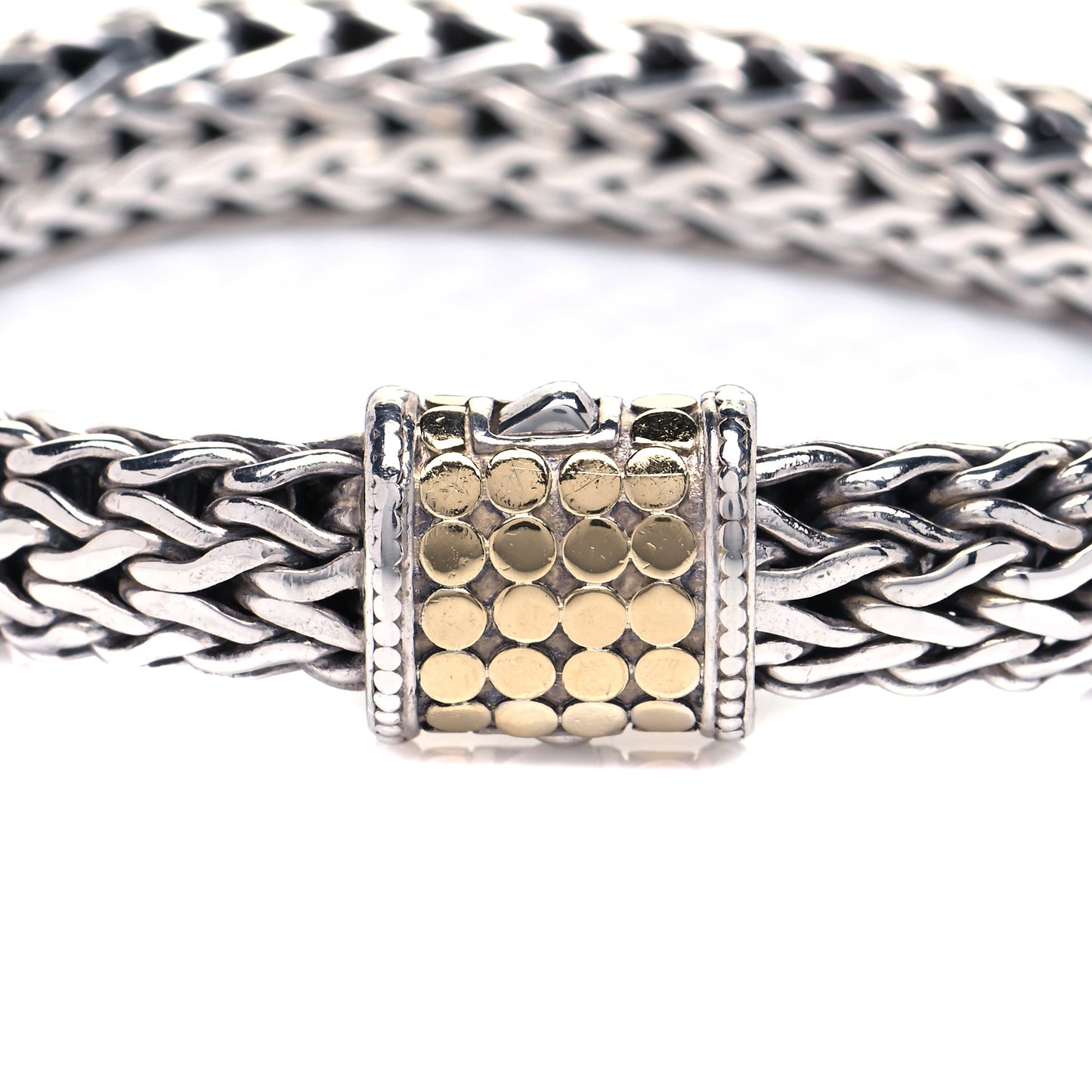 Sterling Silver 18K Yellow Gold 10.5mm Classic Chain Dot Bracelet