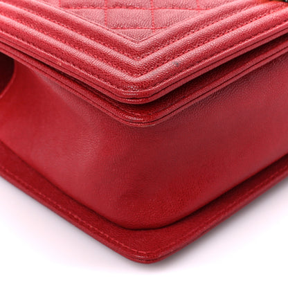Chanel Caviar Quilted Medium Boy Flap Dark Red 9 of 11