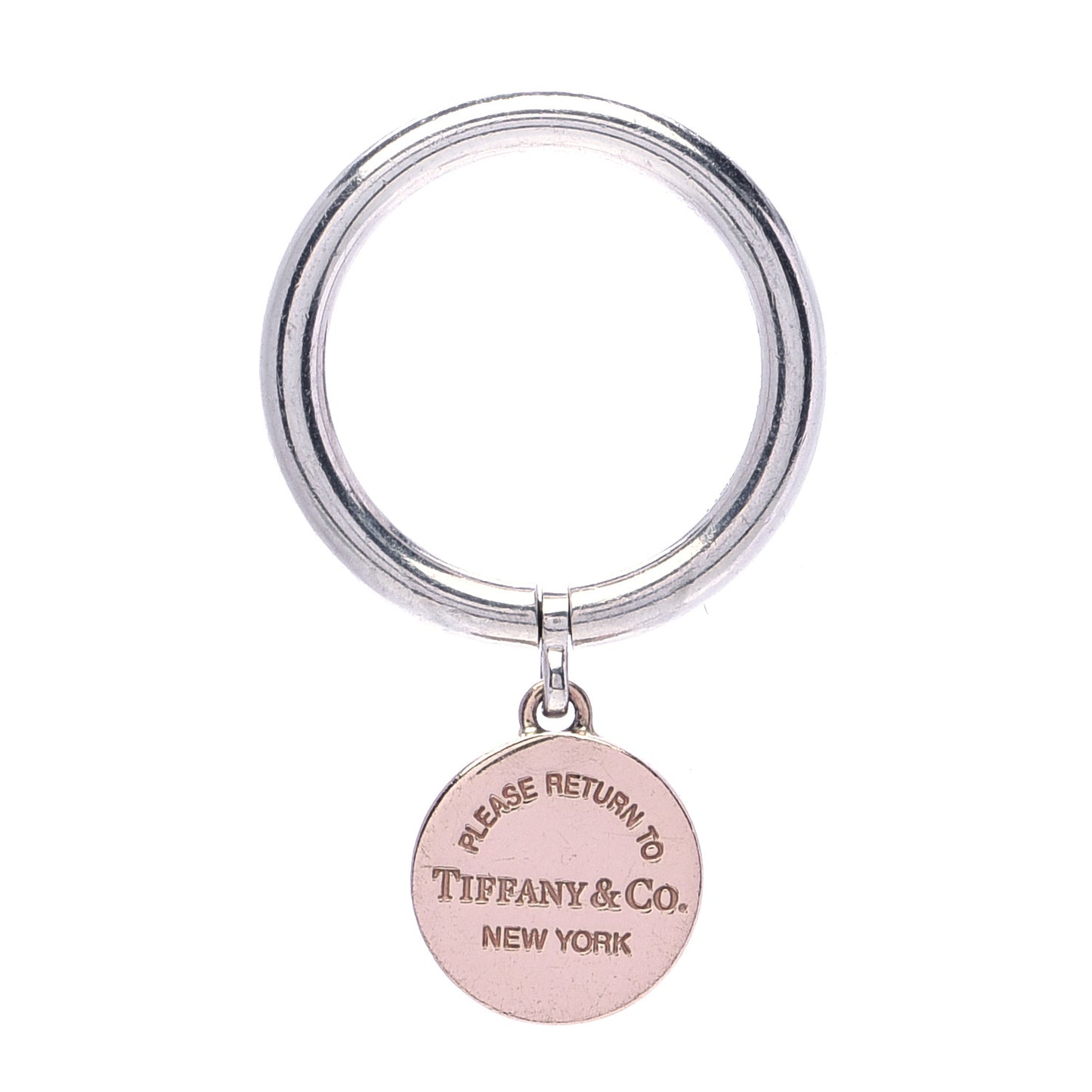 Sterling Silver Rubedo Return to Tiffany Round Charm Ring 50 5.5