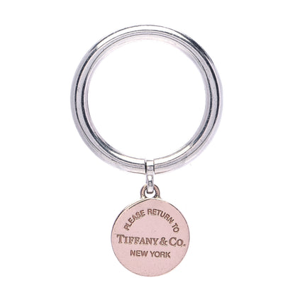 Tiffany Sterling Silver Rubedo Return to Tiffany Round Charm Ring 50 5.5 1 of 4