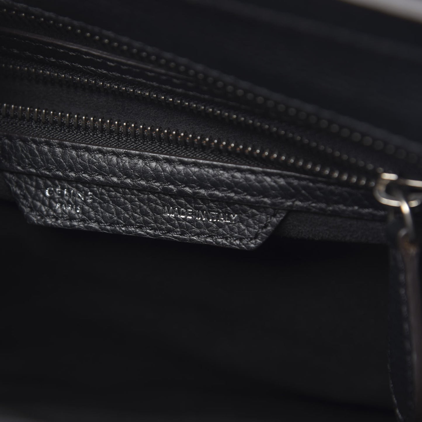 Drummed Calfskin Micro Luggage Black