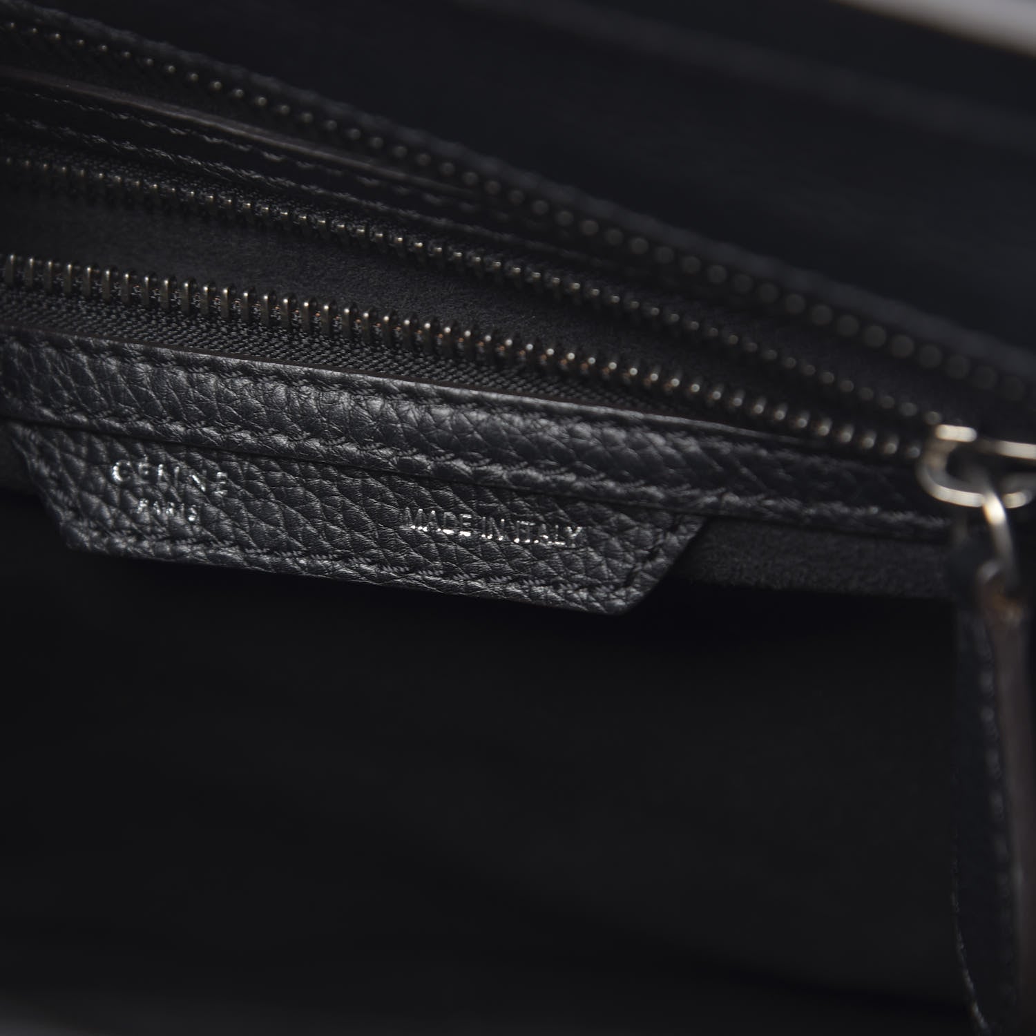 Celine Drummed Calfskin Micro Luggage Black 6 of 14