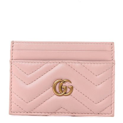 Gucci Calfskin Matelasse GG Marmont Card Holder Perfect Pink 1 of 7