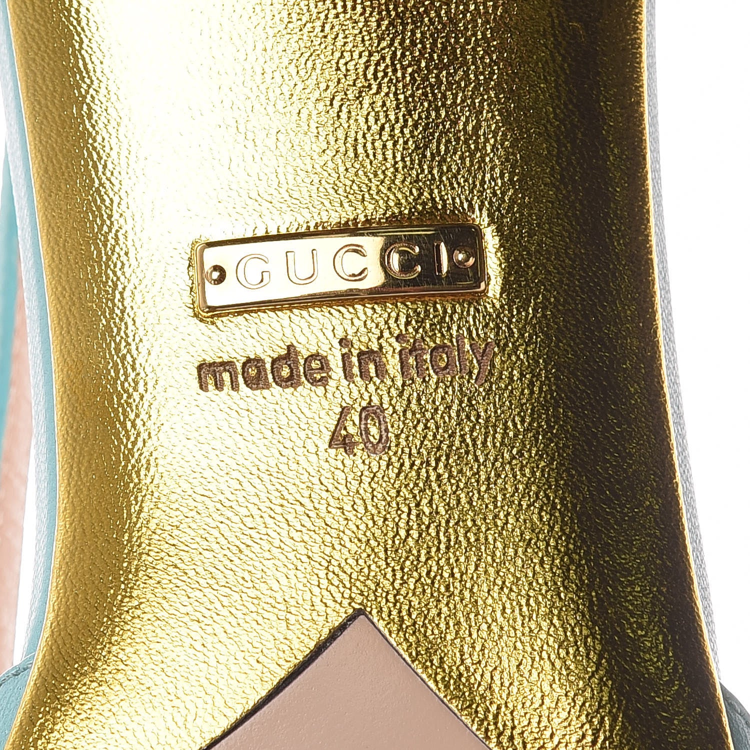 Gucci Malaga Kid Unia Cherry Pumps 40 New Acquamarine Emerald Cocoa 6 of 8