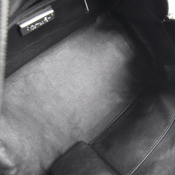 Leather Luxe Ligne Medium Bowler Metallic Black