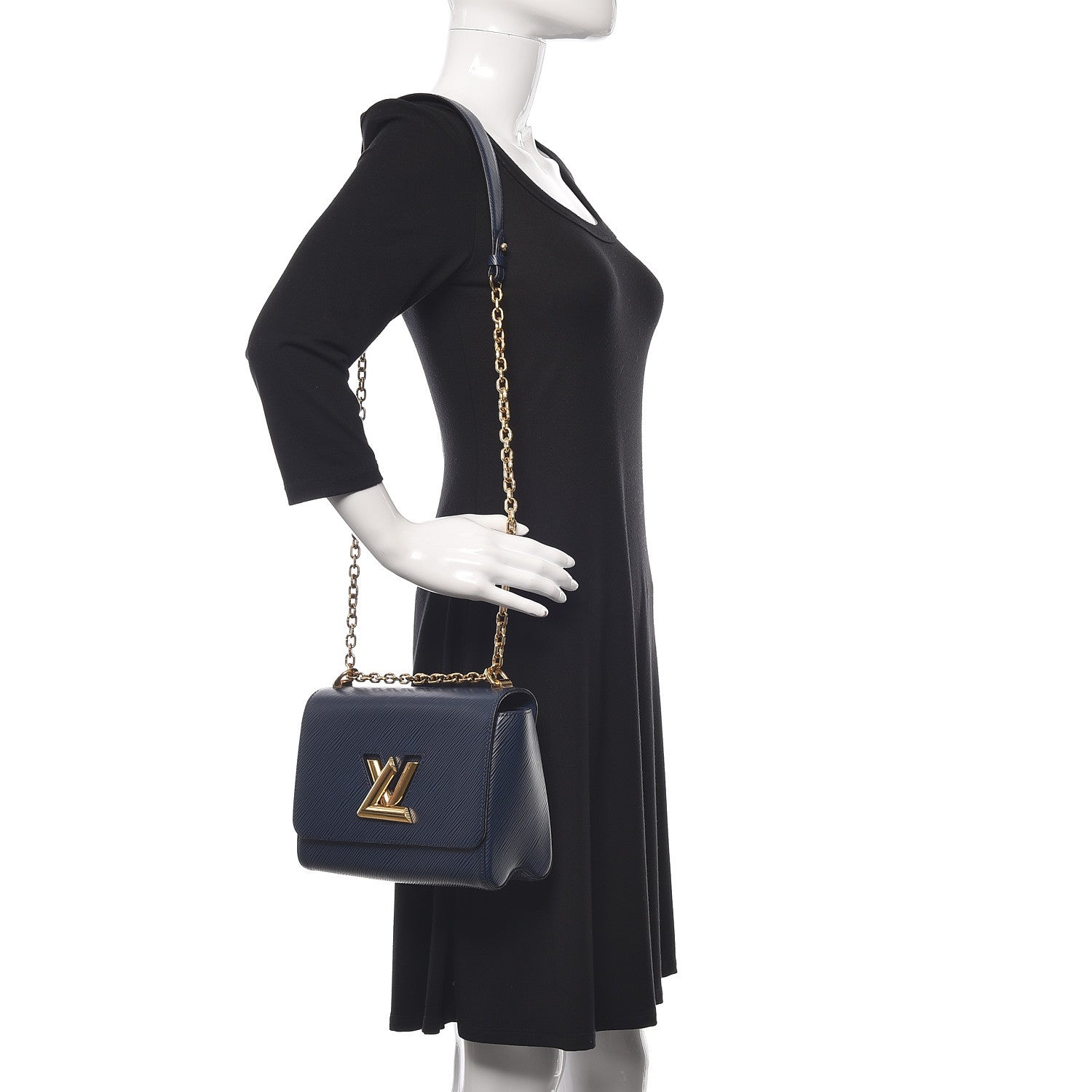 Louis Vuitton Epi Twist Shoulder Bag MM Indigo 2 of 8