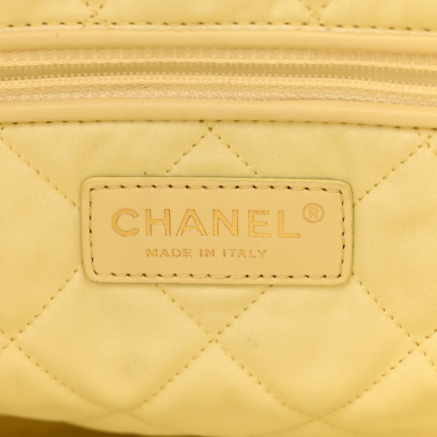 Chanel Shiny Calfskin Quilted Small Chanel 22 Light Yellow 8 of 12