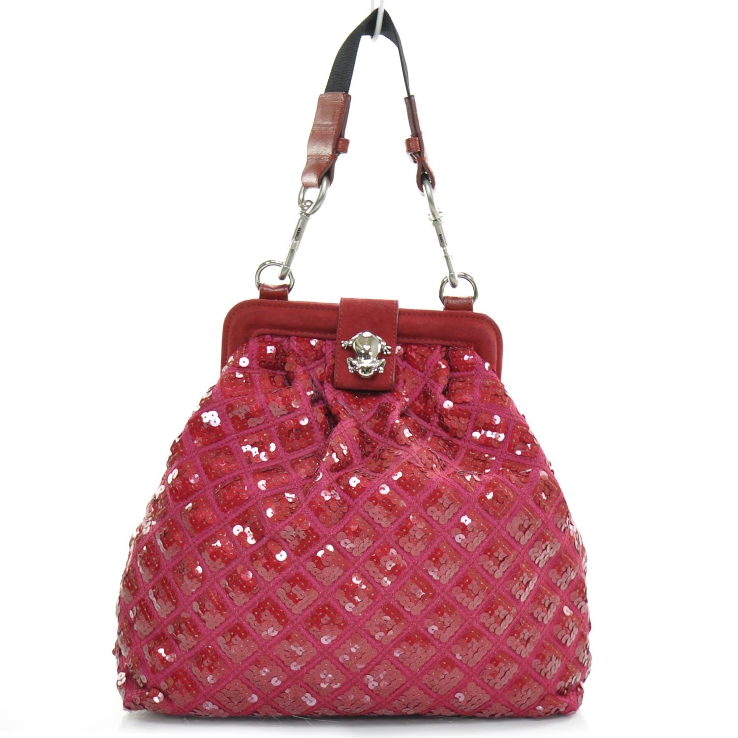 Marc Jacobs Suede Sequin Bubble Quilted Shopper Tote Red 1 of 12
