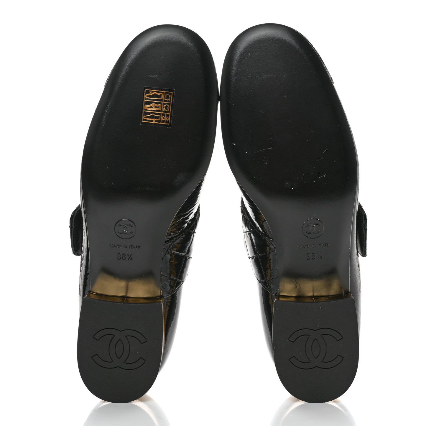 Patent Goatskin Cap Toe Mary Janes 38.5 Black