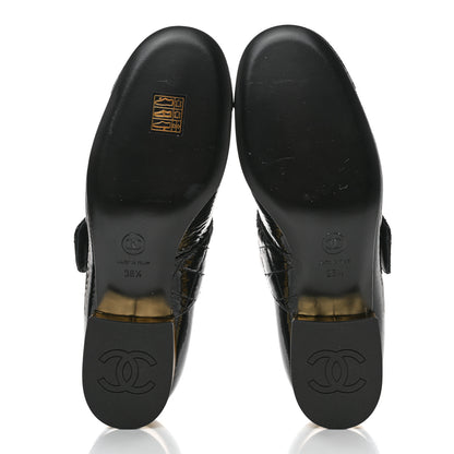 Chanel Patent Goatskin Cap Toe Mary Janes 38.5 Black 5 of 11