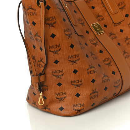 MCM Visetos Medium Liz Reversible Shopper Tote Cognac 12 of 12