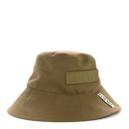 Loewe Canvas Calfskin Fisherman Bucket Hat 58 Military Green 1 of 8