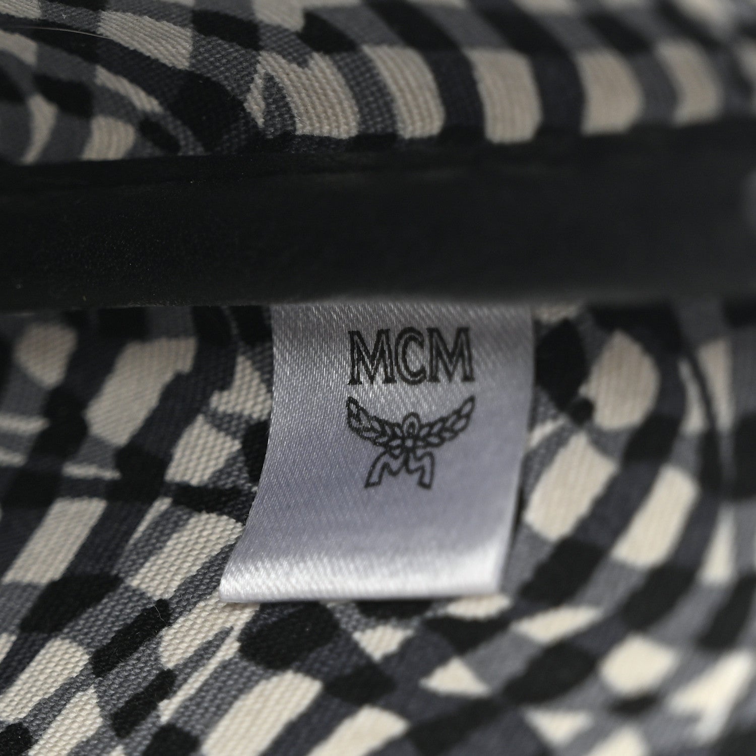 MCM Visetos Liz Shopper Tote Pouch Black 5 of 7