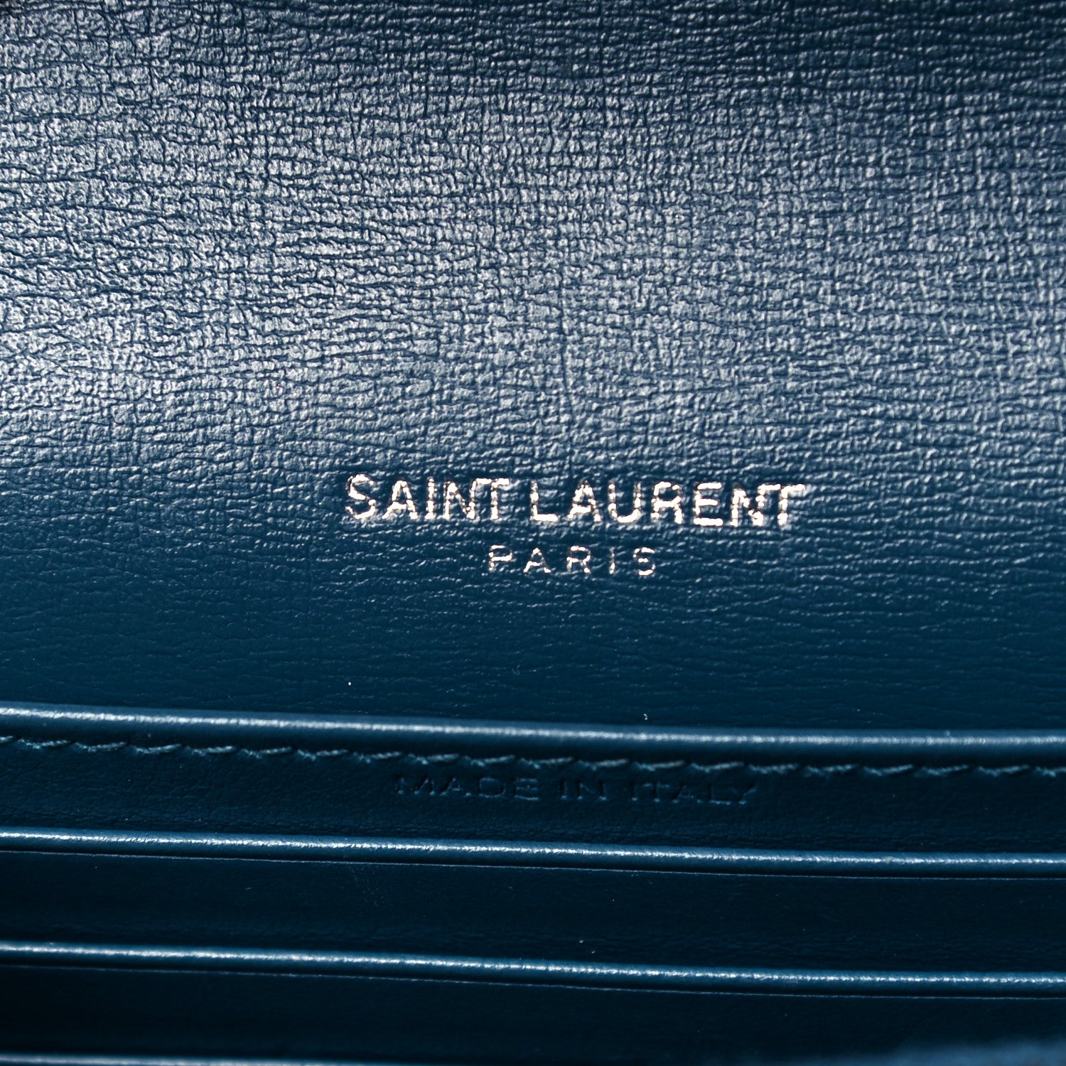 Saint Laurent Calfskin Monogram Sunset Chain Wallet Peacock 6 of 10