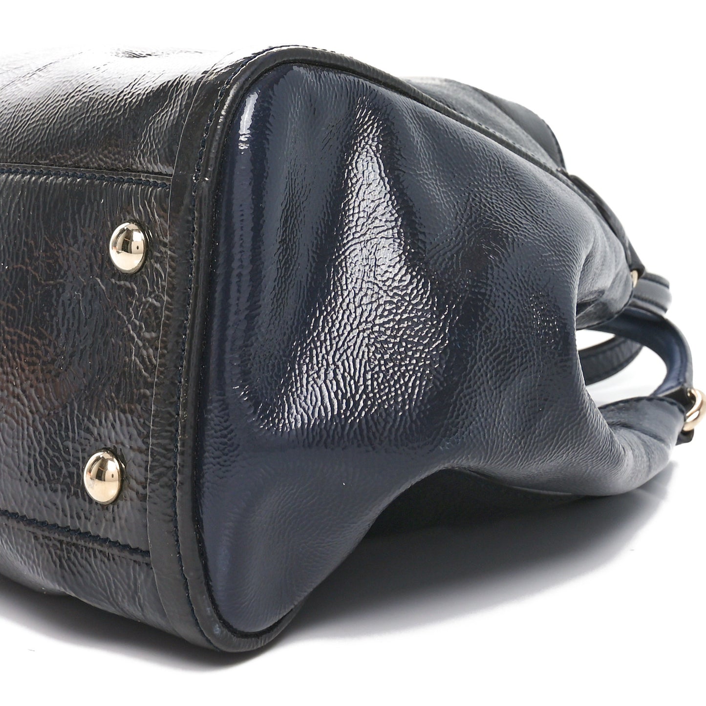 Patent Small Soho Shoulder Bag Uniform Blue