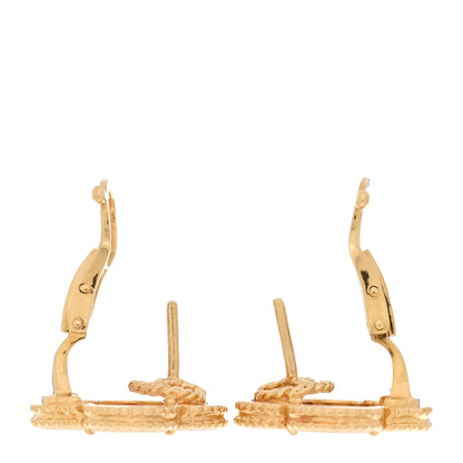 Van Cleef & Arpels 18K Yellow Gold Mother of Pearl Magic Alhambra Earrings 3 of 5