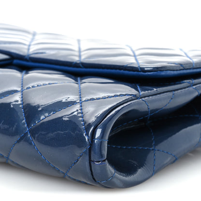 Chanel Patent Quilted Clutch with Chain Flap Blue 10 of 10