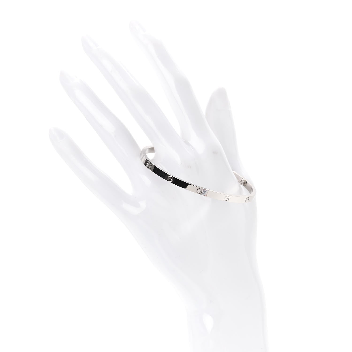 Cartier 18K White Gold Small LOVE Bracelet 19 2 of 6