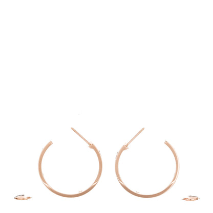 Cartier 18K Pink Gold 3 Diamond 3.5mm LOVE Hoop Earrings 3 of 5