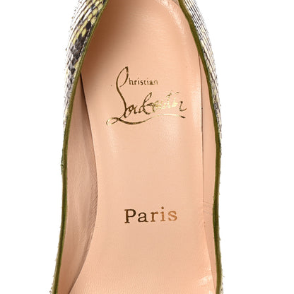 Christian Louboutin Snakeskin Yoyo 85 Peep Toe Pumps 36 Green 7 of 12