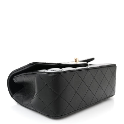 Chanel Lambskin Quilted Mini Top Handle Rectangular Flap Black 4 of 11