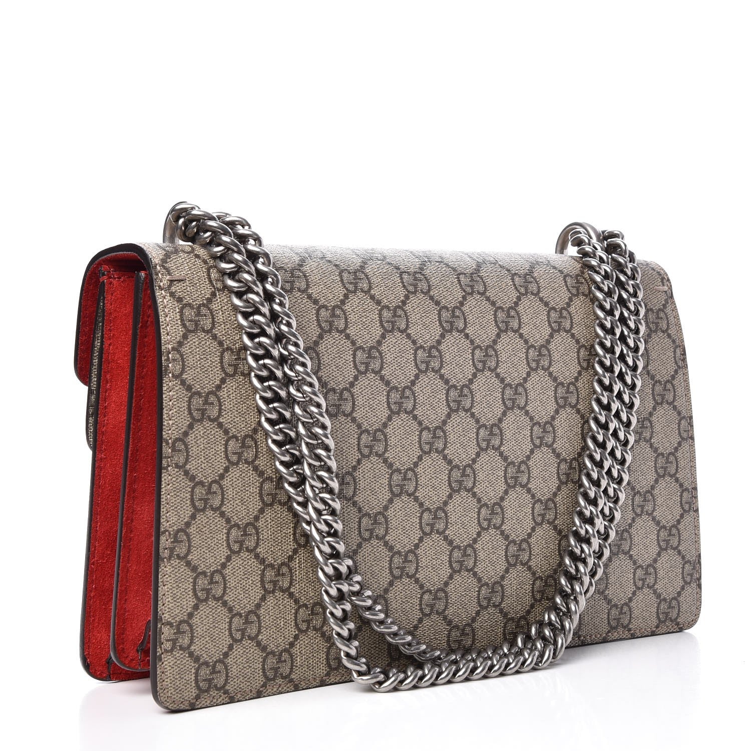 Gucci GG Supreme Monogram Small Dionysus Shoulder Bag Red 3 of 9