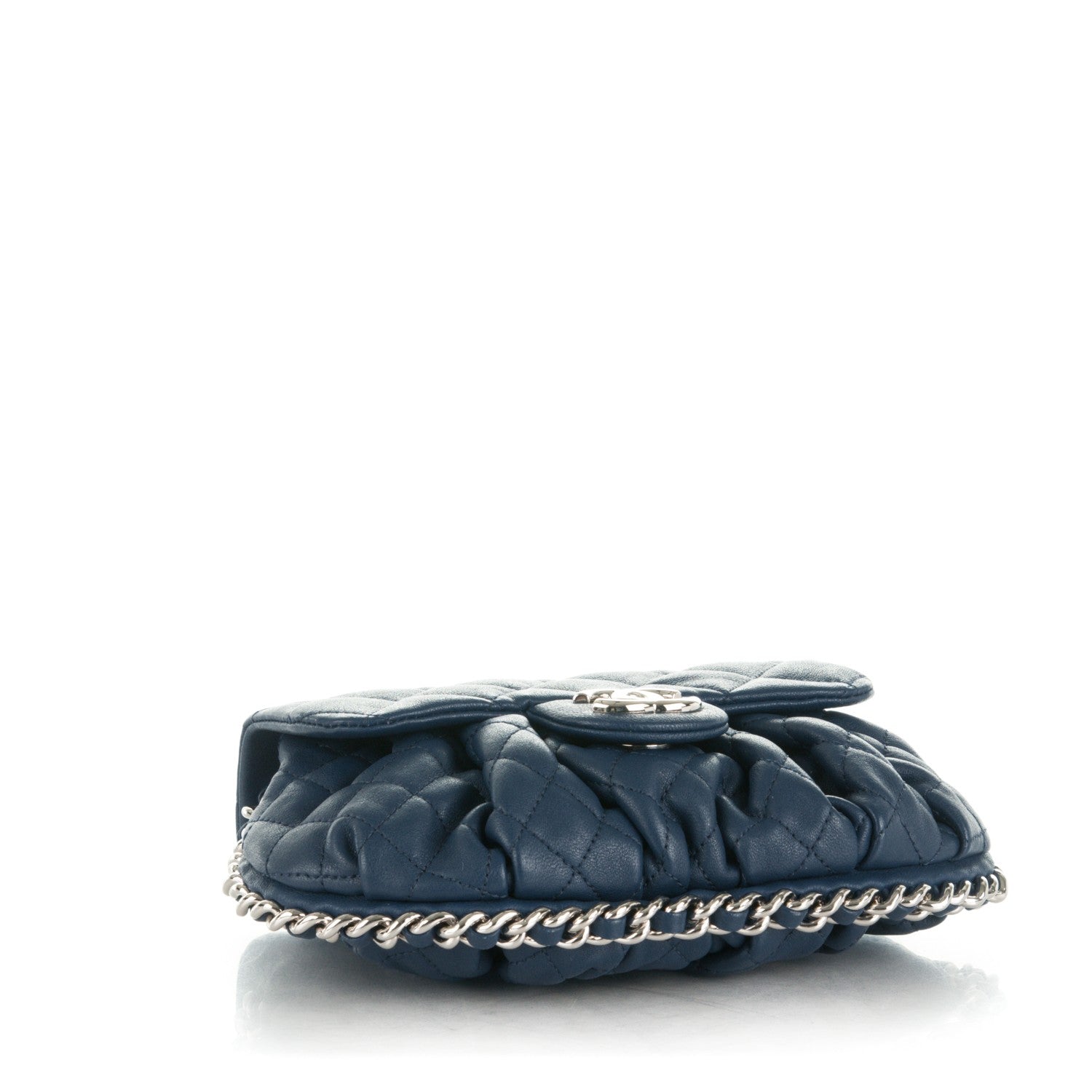 Chanel Washed Lambskin Quilted Mini Chain Around Flap Navy Blue 4 of 7