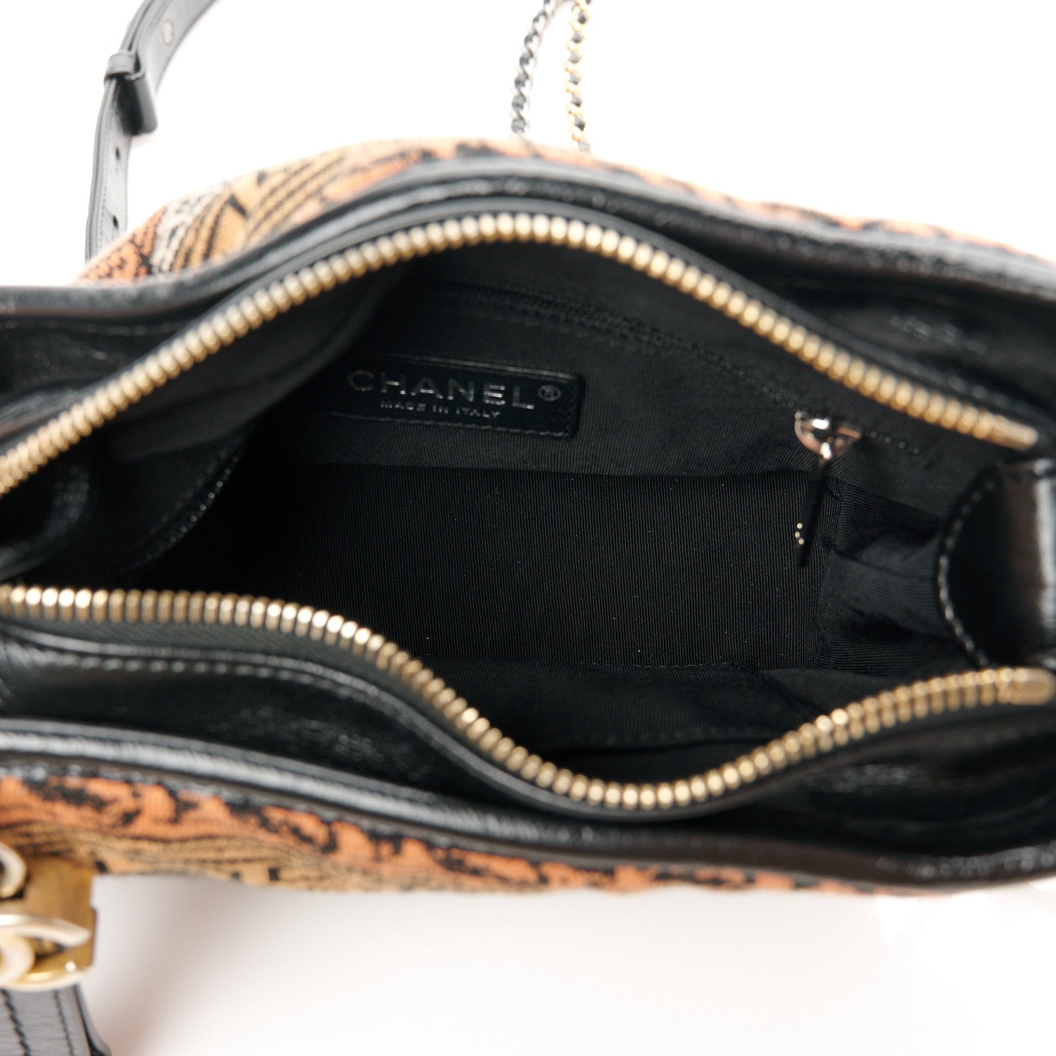 Chanel Knit Calfskin Small Gabrielle Hobo Black Multicolor 5 of 10