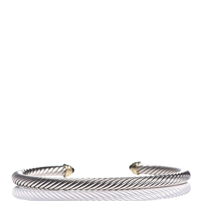 David Yurman Sterling Silver 14K Yellow Gold Black Onyx 5mm Cable Classics Petite Color Bracelet 3 of 4