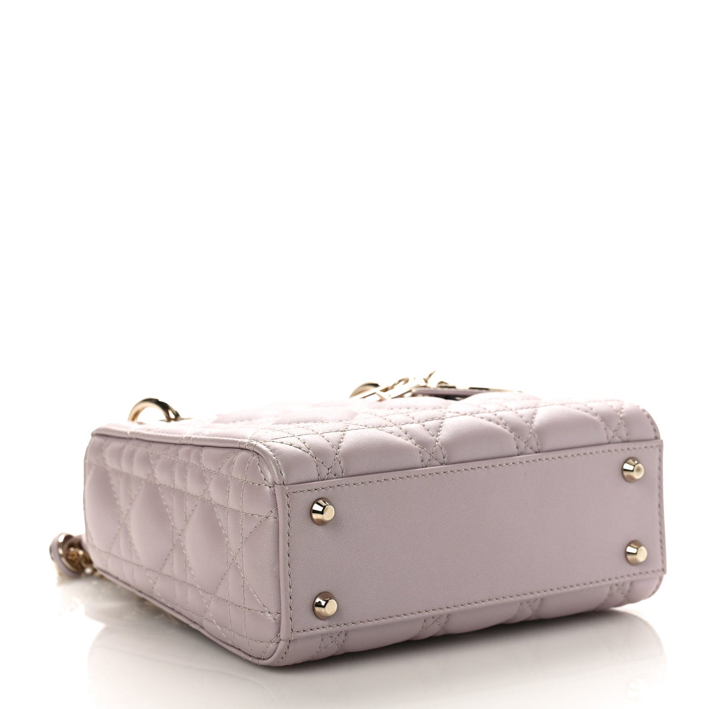 Metallic Lambskin Cannage Mini Lady Dior Lotus