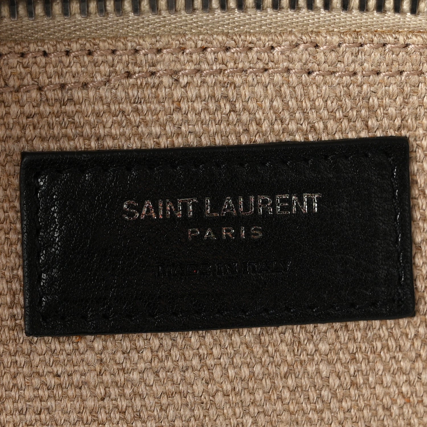 Saint Laurent Linen Calfskin Small Rive Gauche Tote Optic White 6 of 10