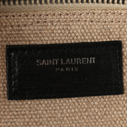 Saint Laurent Linen Calfskin Small Rive Gauche Tote Optic White 6 of 10