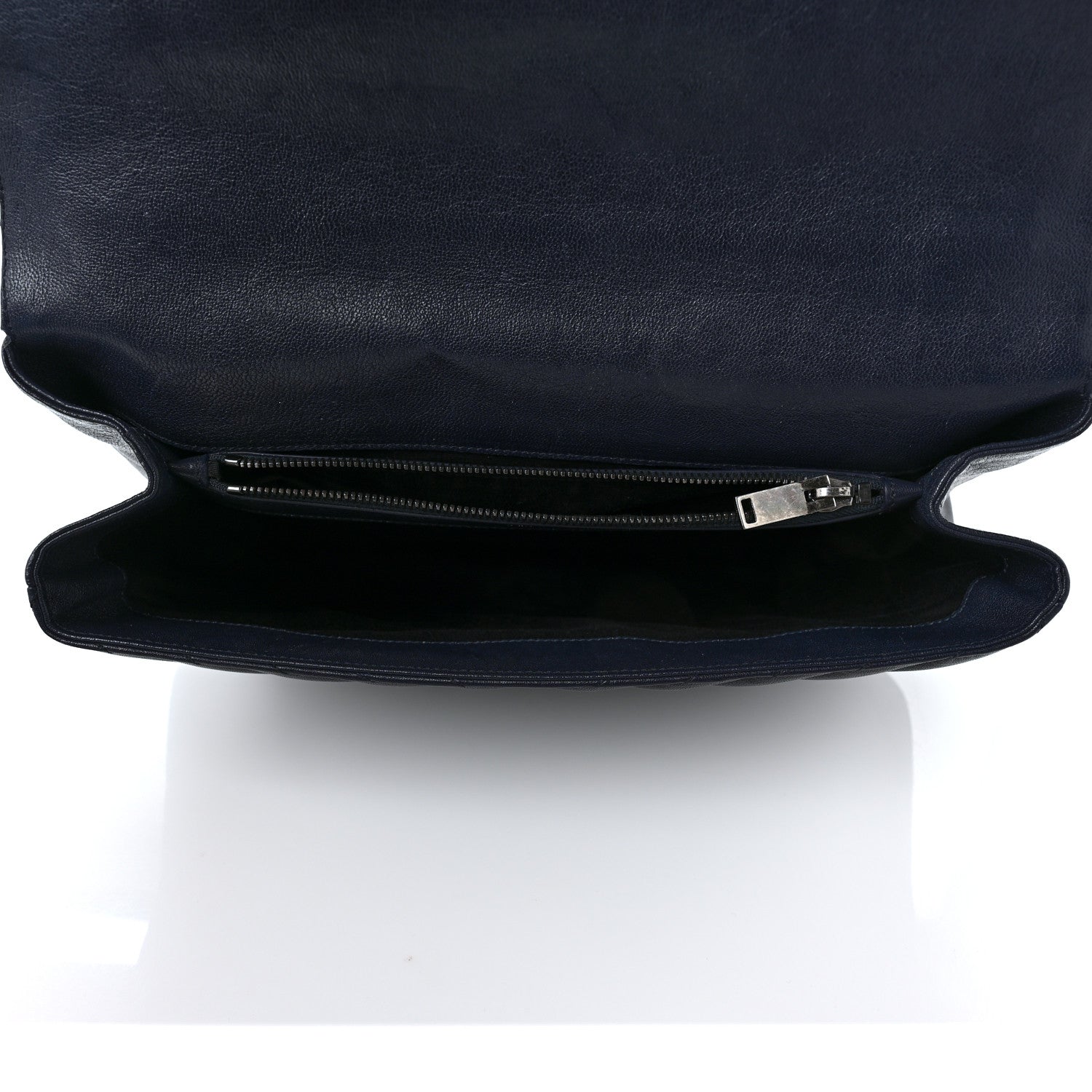 Saint Laurent Sheepskin Matelasse Chevron Monogram Large College Satchel Deep Marine 5 of 10