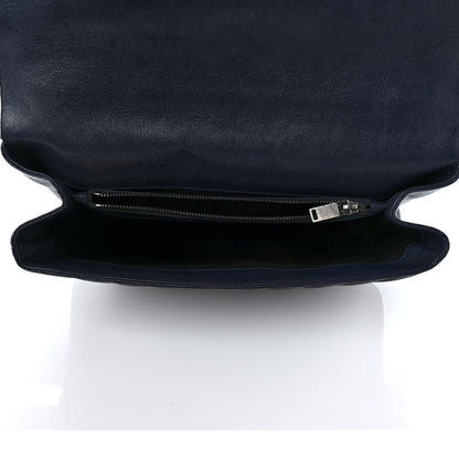 Saint Laurent Sheepskin Matelasse Chevron Monogram Large College Satchel Deep Marine 5 of 10