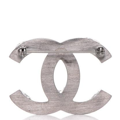 Chanel Ruthenium Crystal Enamel CC Brooch 3 of 4