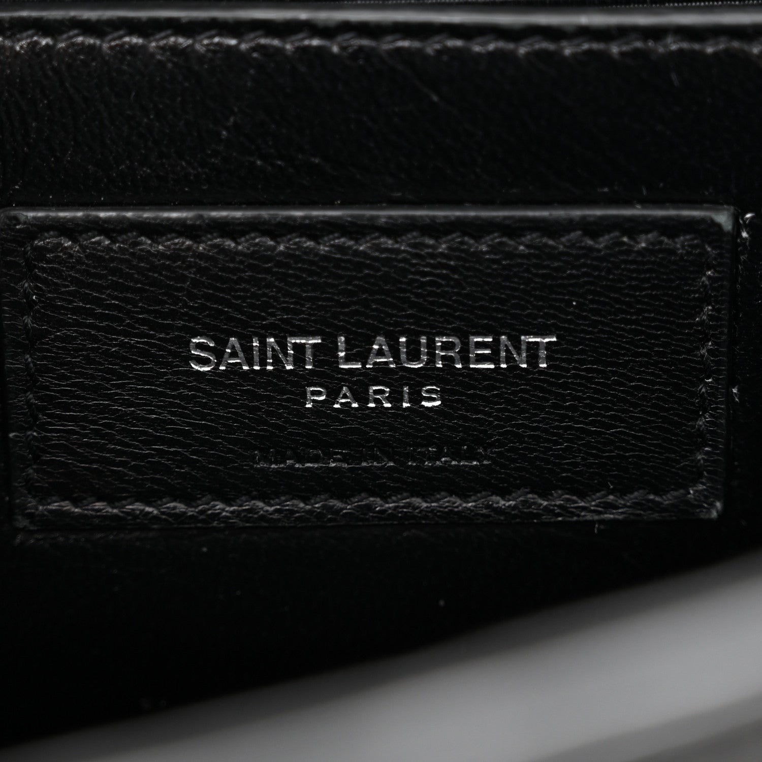 Saint Laurent Calfskin Crocodile Embossed Medium Classic Monogram Kate Tassel Satchel Black 6 of 9