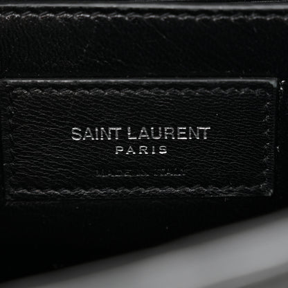 Saint Laurent Calfskin Crocodile Embossed Medium Classic Monogram Kate Tassel Satchel Black 6 of 9