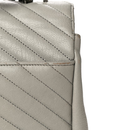 Saint Laurent Sheepskin Matelasse Large Monogram College Satchel Light Grey 25 of 31