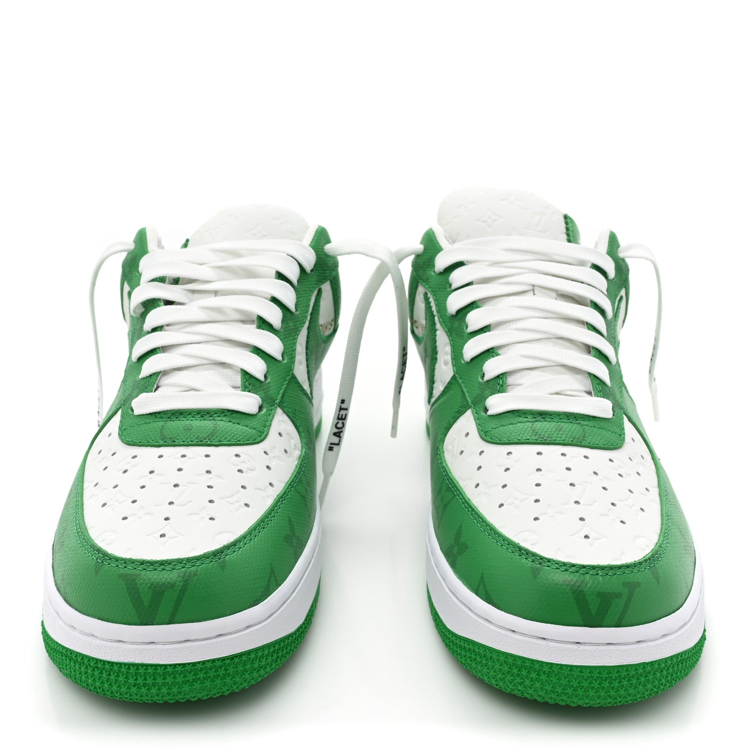 Louis Vuitton X NIKE AIR FORCE 1 Calfskin Monogram Mens Low Top Sneakers 8.5 Green 2 of 12