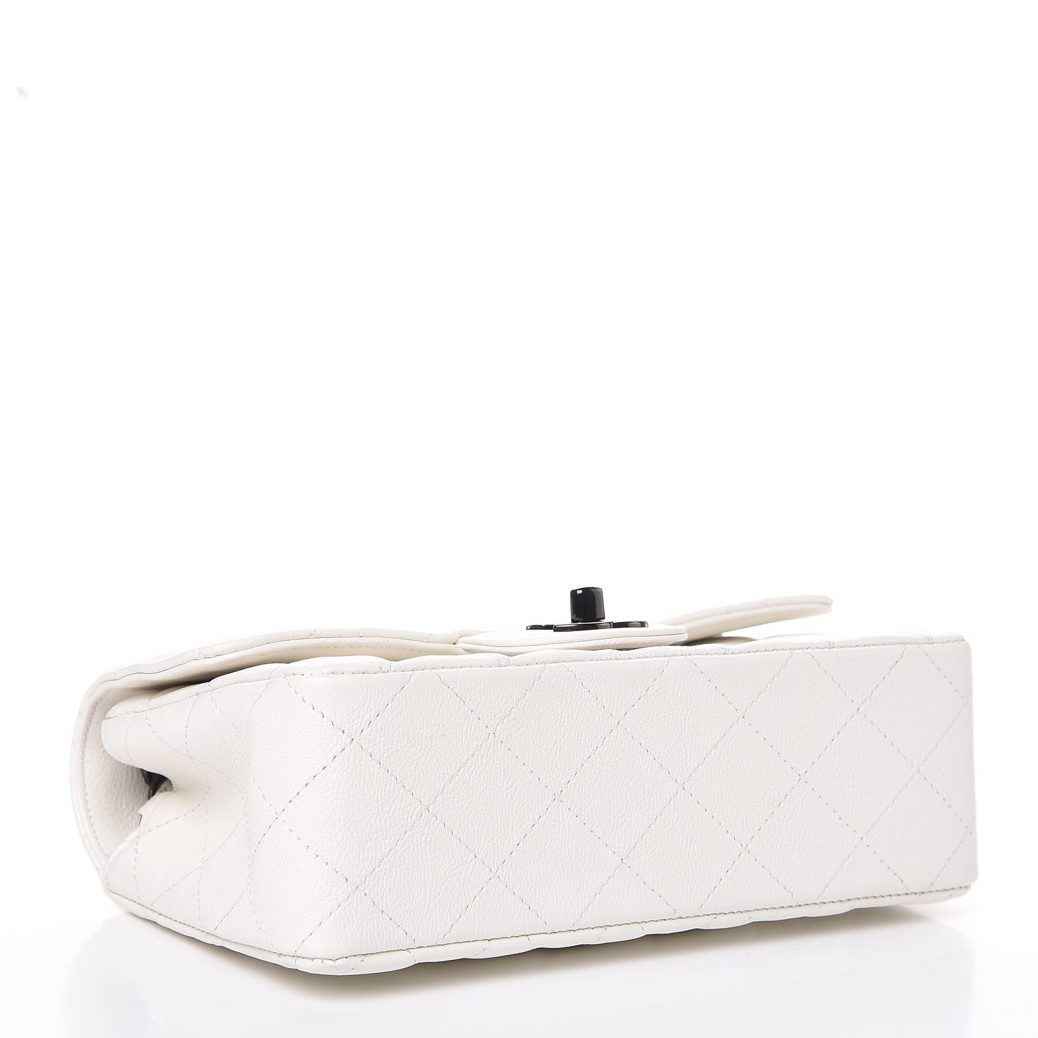 Chanel Crumpled Calfskin Quilted Mini Rectangular Flap White 4 of 8