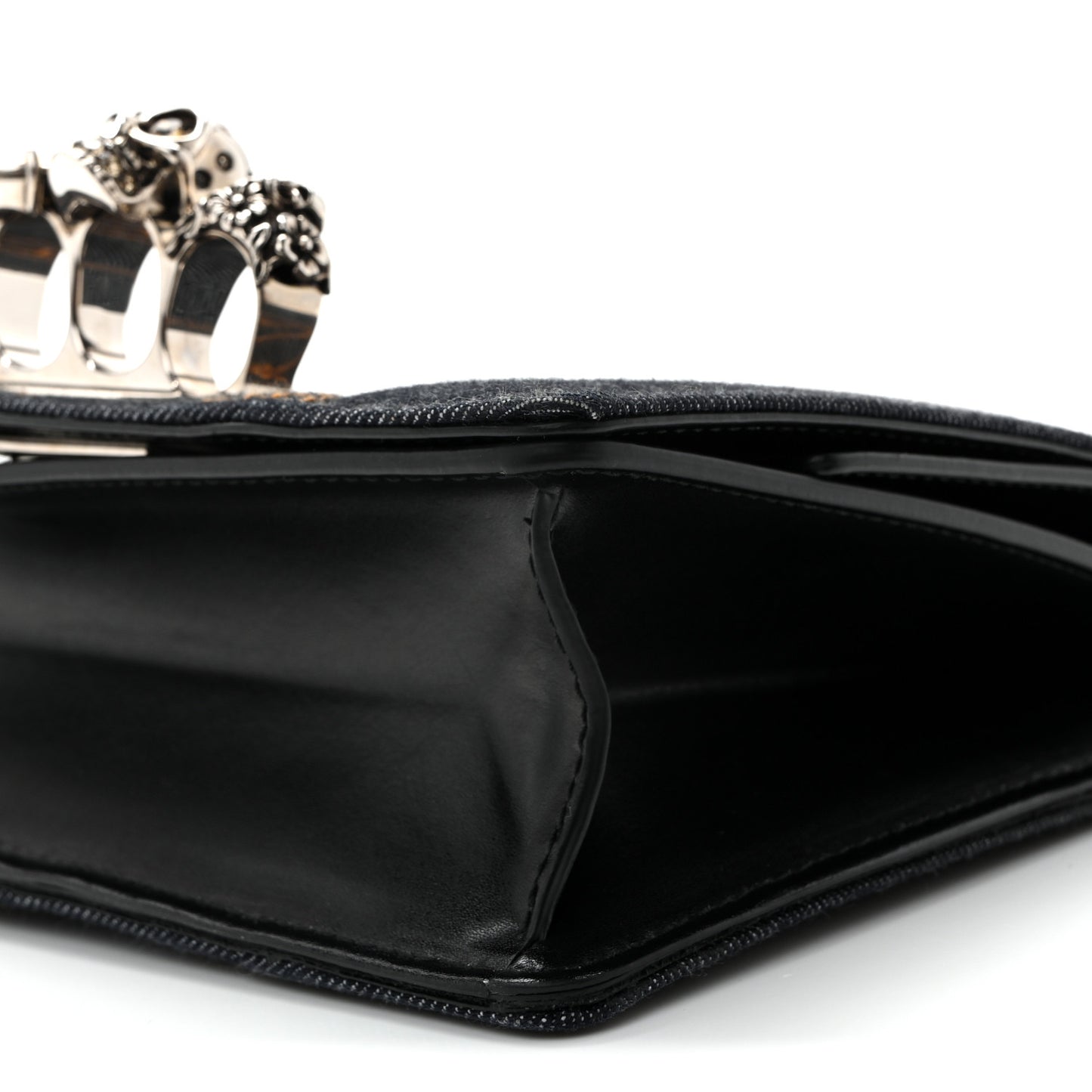 Denim Calfskin Small Slash Bag Blue Black
